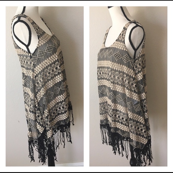 Final Sale A’Reve New Crochet Boho Sleeveless Dress - Picture 3 of 3